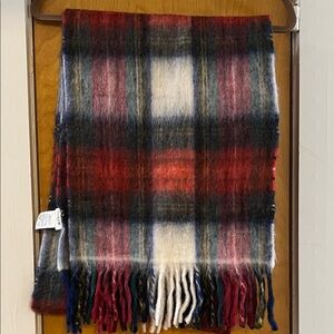 J.Crew Cozy Plaid Fringe Blanket scarf Multicolor